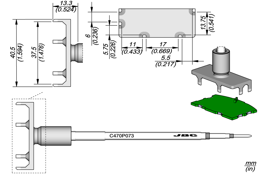 C470P073 - Multipin x5 Cartridge 37.5 x 13.75